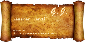 Gaszner Jenő névjegykártya